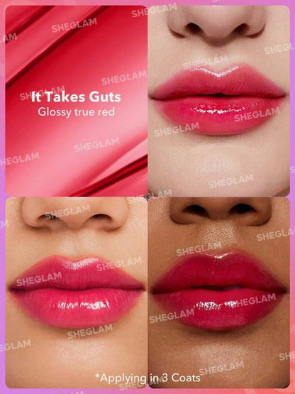 SHEGLAM Barra de labios de alto brillo Mirror Kiss - It Takes Guts