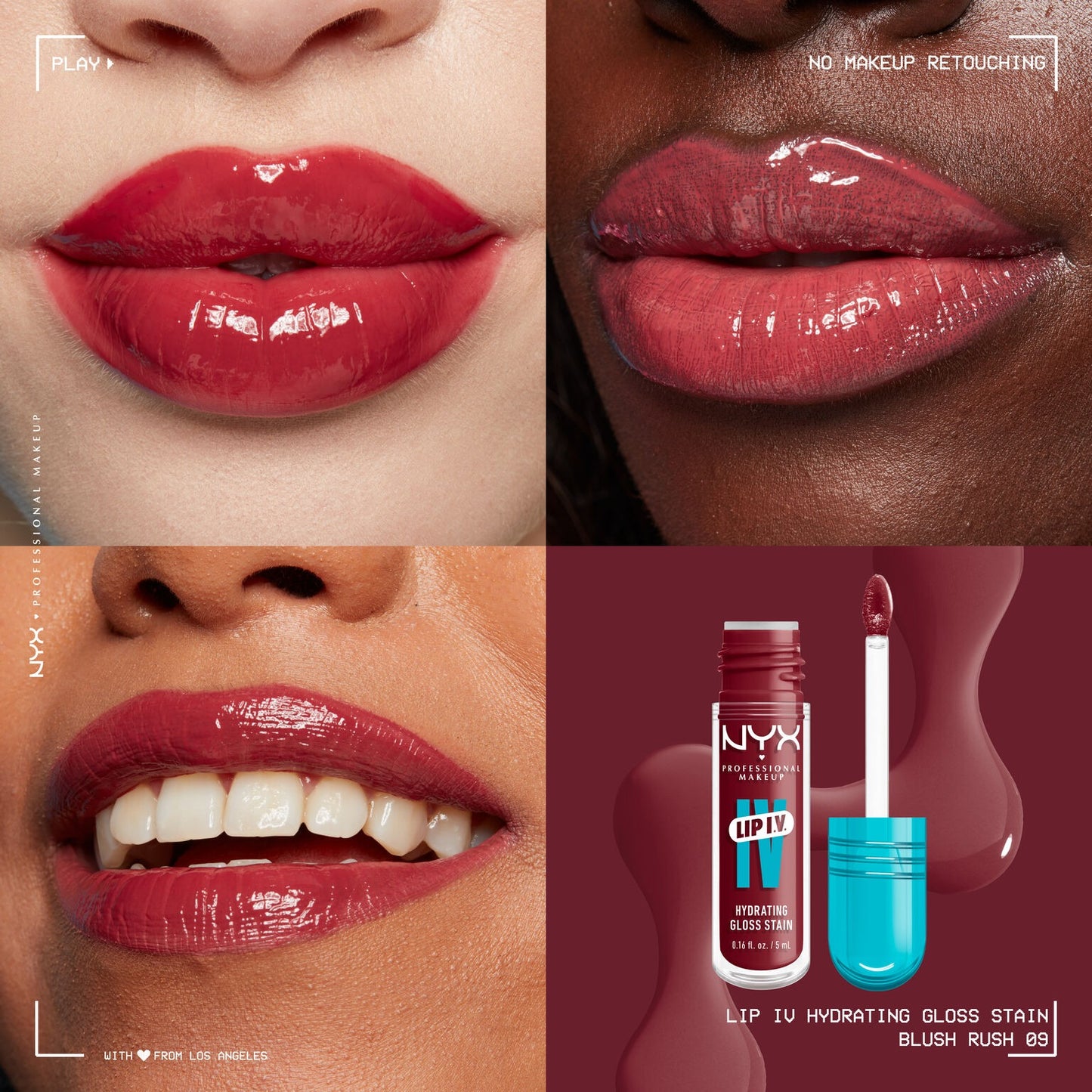 NYX - Lip I.V. Tinte Labial Hidratante Efecto Gloss - Water Bout Wine